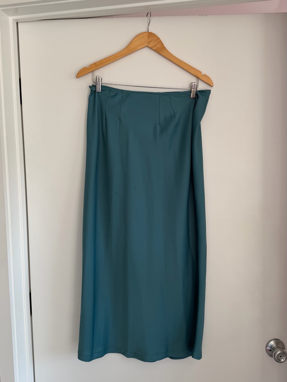 Free People Oh So Midi Skirt Teal Blue Size Large – Altered 28” Waist